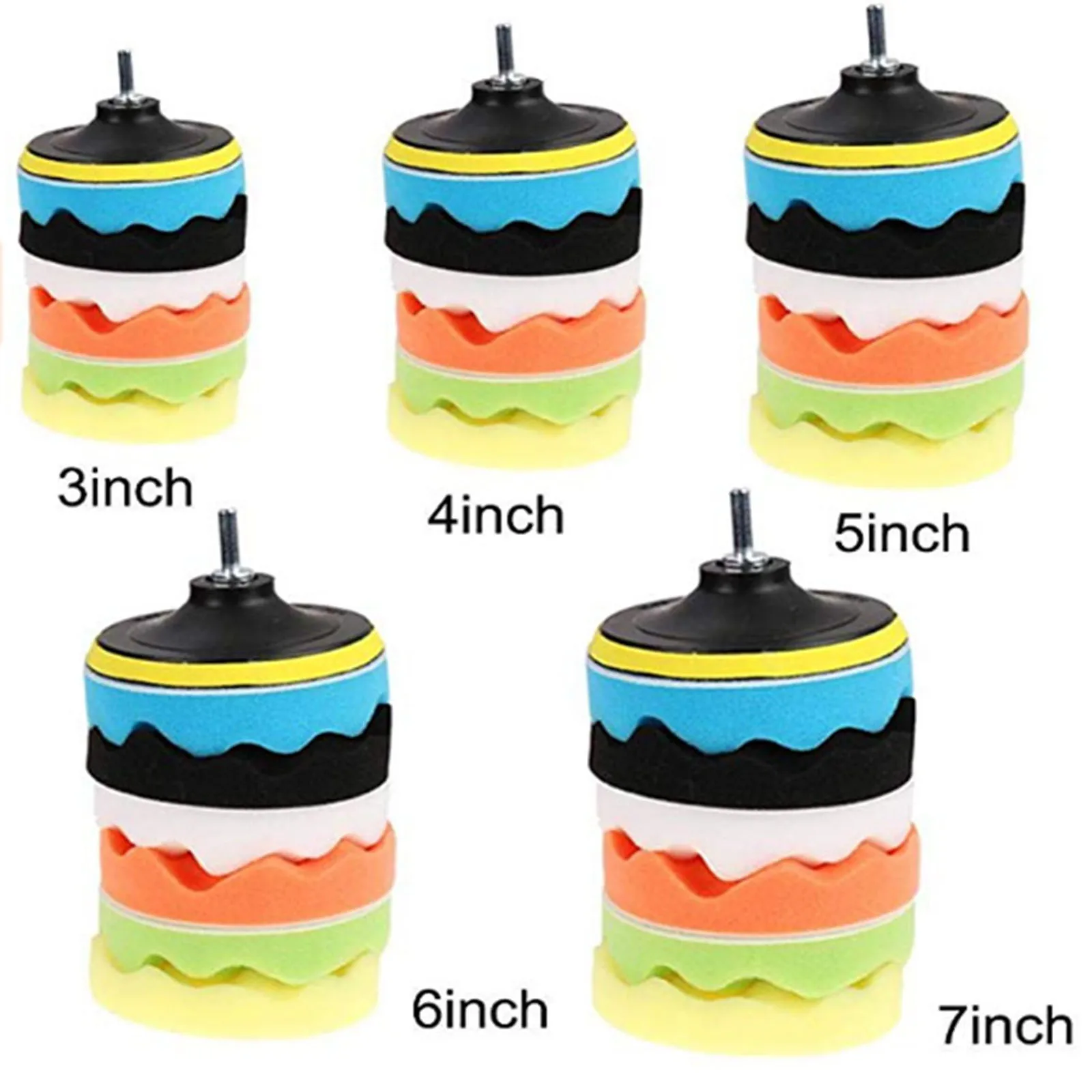 

Polisher Buffing Pad Polishing Thread Wool 7Pcs 4 Inch Set Kit Power Tools Accessories Buffer Sponge Drill Adaptor