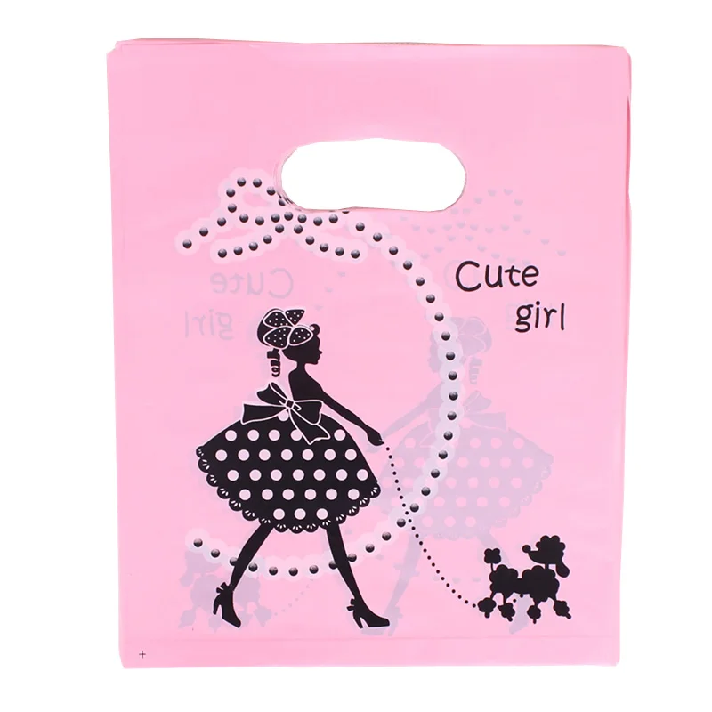 20 шт./лот милые пластиковые сумки-шопперы сумки сумка подарочные для дня рождения