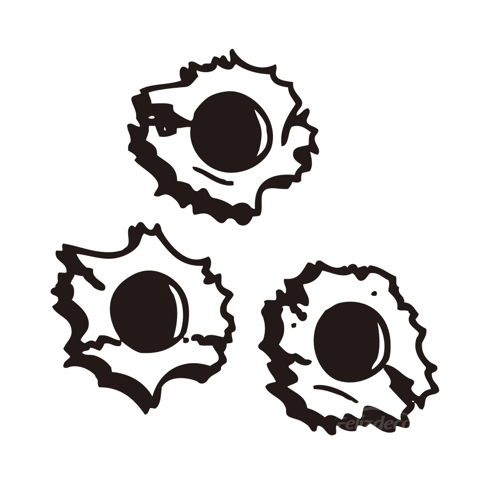 Знак оставленный отверстием сквозь который проходит виниловая наклейка на