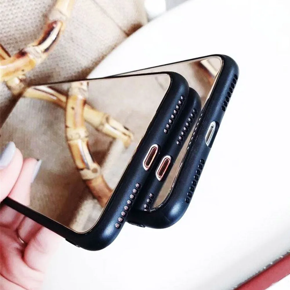 Косметическое зеркало чехол для iPhone 11 Pro X XS MAX XR 6 6S 7 8 Plus роскошный легкий тонкий с