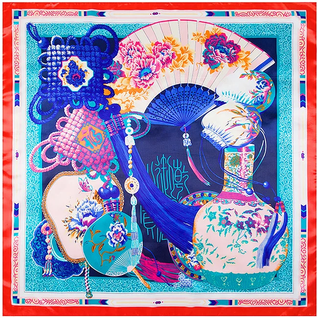 Новинка 2021 роскошный брендовый саржевый женский шелковый шарф LESIDA 90 см *