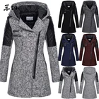 Женская куртка, женская теплая облегающая куртка, толстая парка, пальто, зимняя верхняя одежда, пальто на молнии с капюшоном, Женская пуховая куртка, Женское пальто