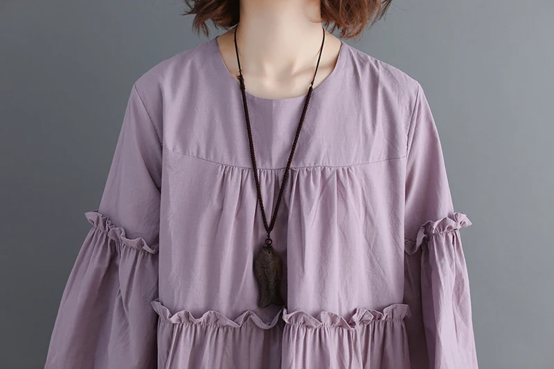 #0107 летнее платье с оборками в несколько рядов женские свободные ретро