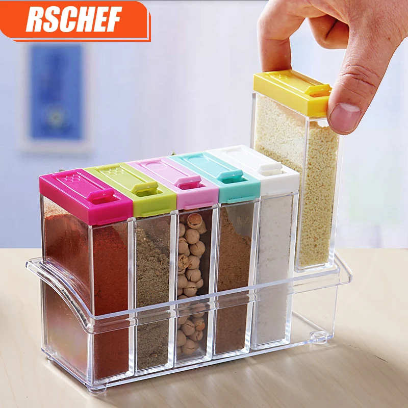 Акриловая прозрачная банка для специй фотография приправа коробка 6 шт./компл.