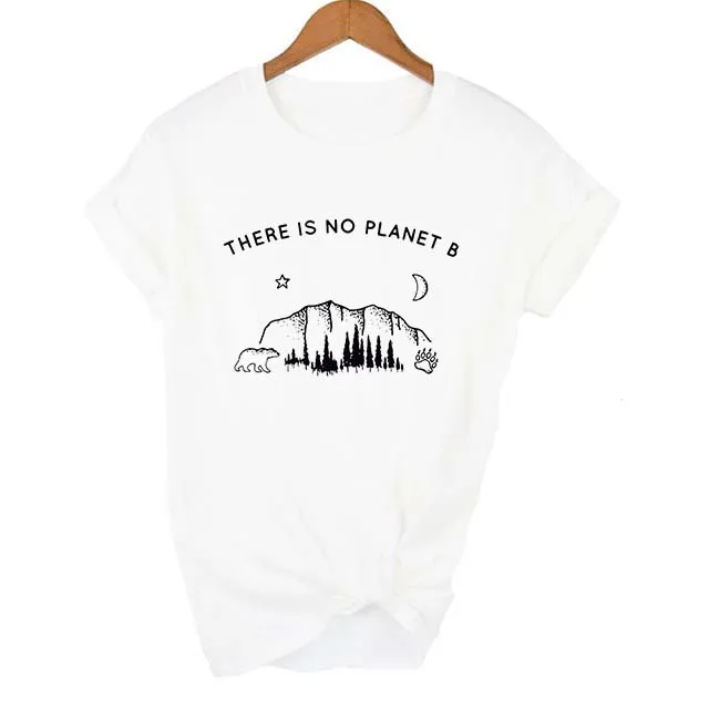 FJ09-FSTWH- Футболка с надписью «There Is No Planet B», женские футболки tumblr, модная одежда, Женская забавная футболка, уличный стиль - Цвет: FJ09-FSTWH-
