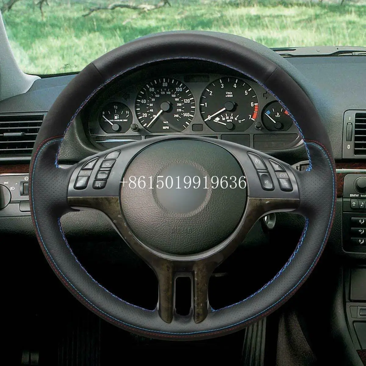 

DIY Hand made Car Steering Wheel Cover for BMW E39 E46 325i E53 X5