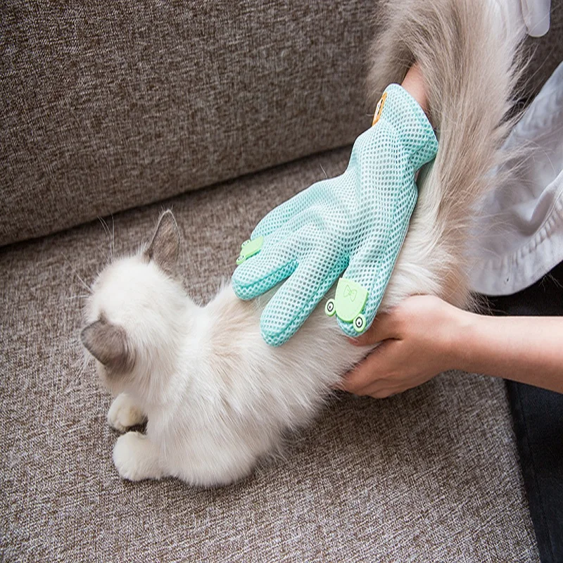 Трогательная кошка собака меховые перчатки удаление очистки волос душ Массажная