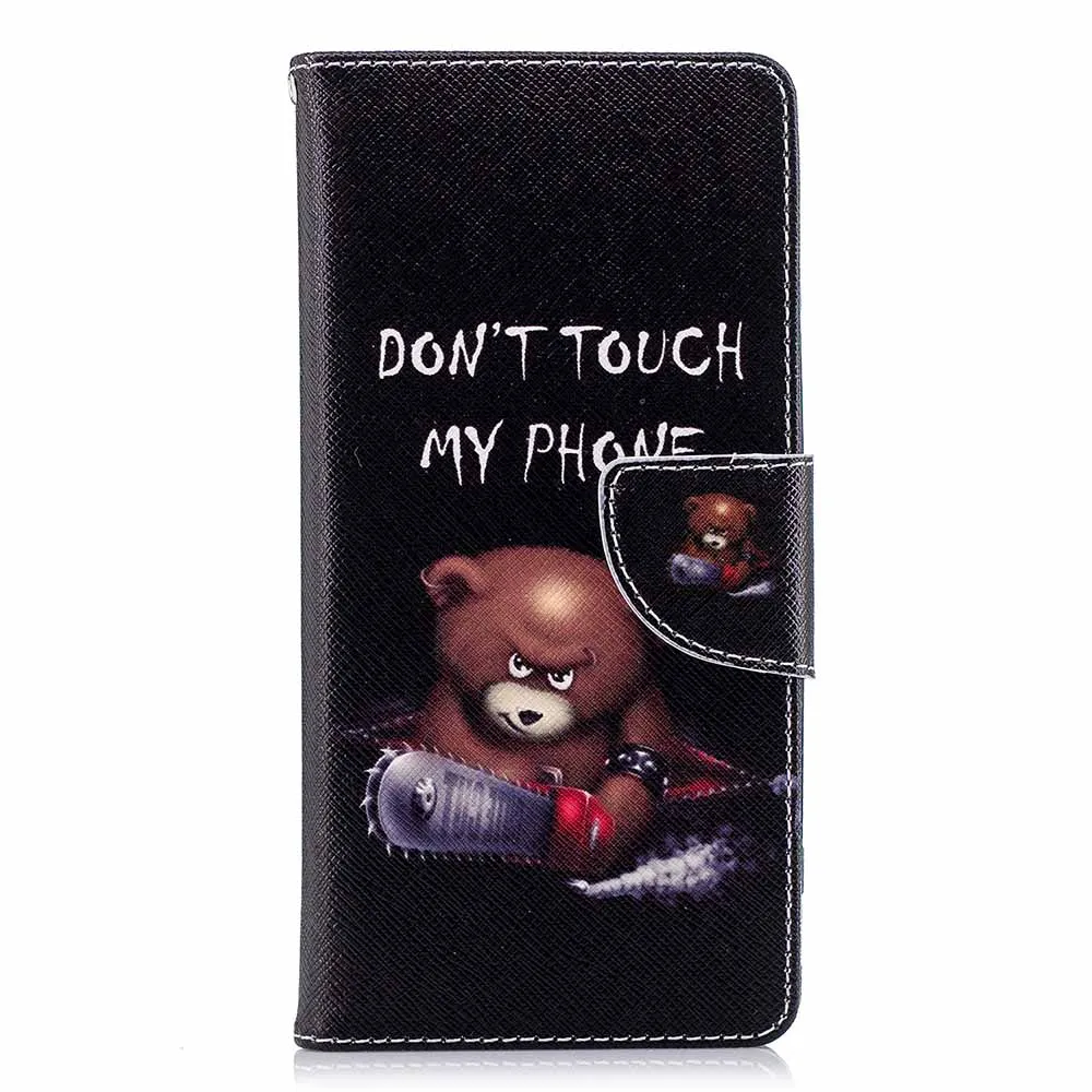 Bear Чехол-Кошелек для sony Xperia 5 8 10 с магнитной застежкой для sony L2 L1 XA1 Plus XA2 Ultra XZ1 Compact XZ2 XZs XZ Premium - Цвет: Bear