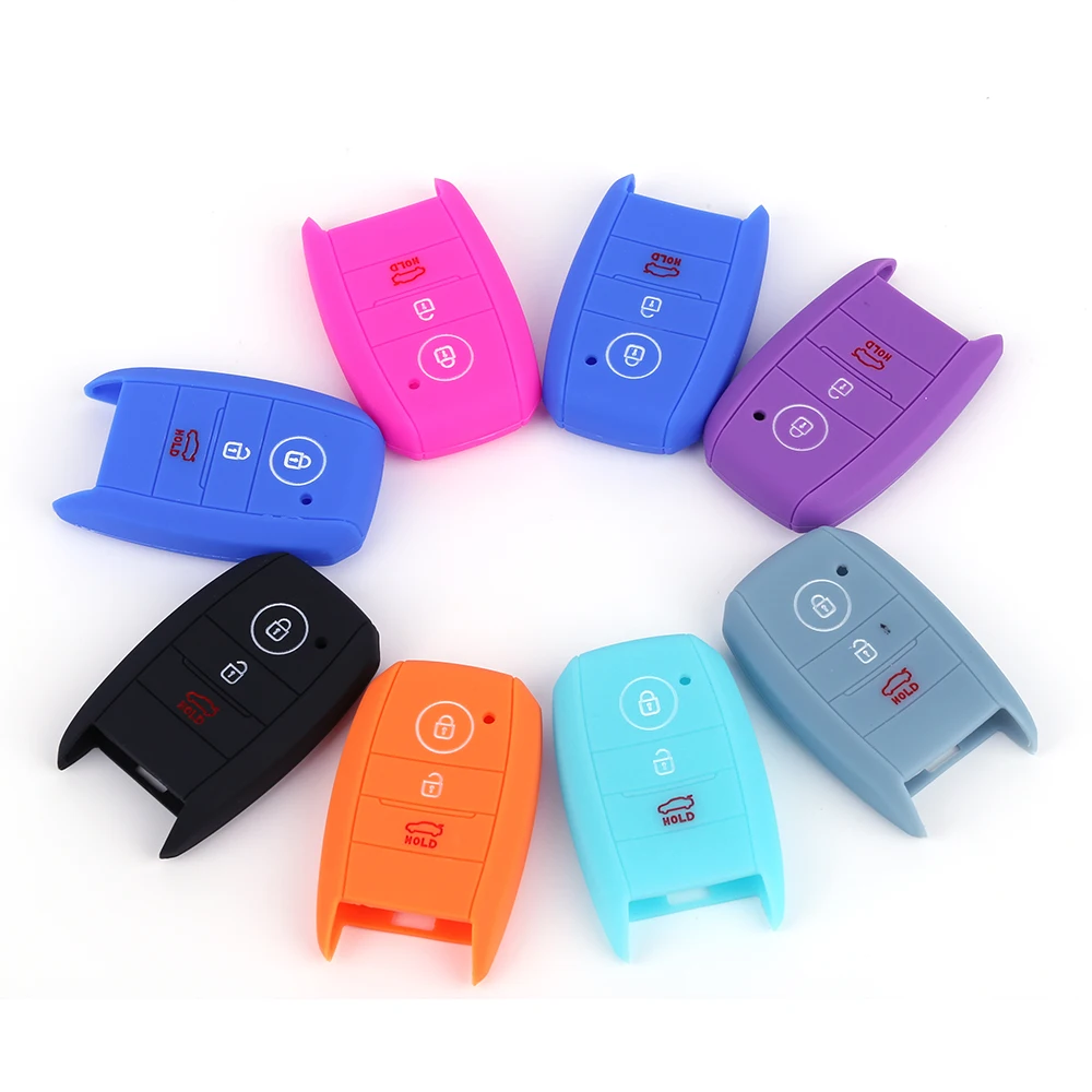 RYHX Fashionable Key Accessory Rubber Silicone Car Cover Case Keyless Protector Fob Remote Wallet for 3 Buttons Smart | Автомобили и