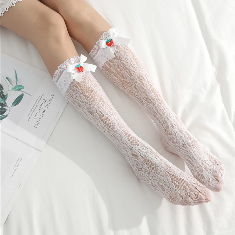 

Гольфы женские кружевные, белые, прозрачные