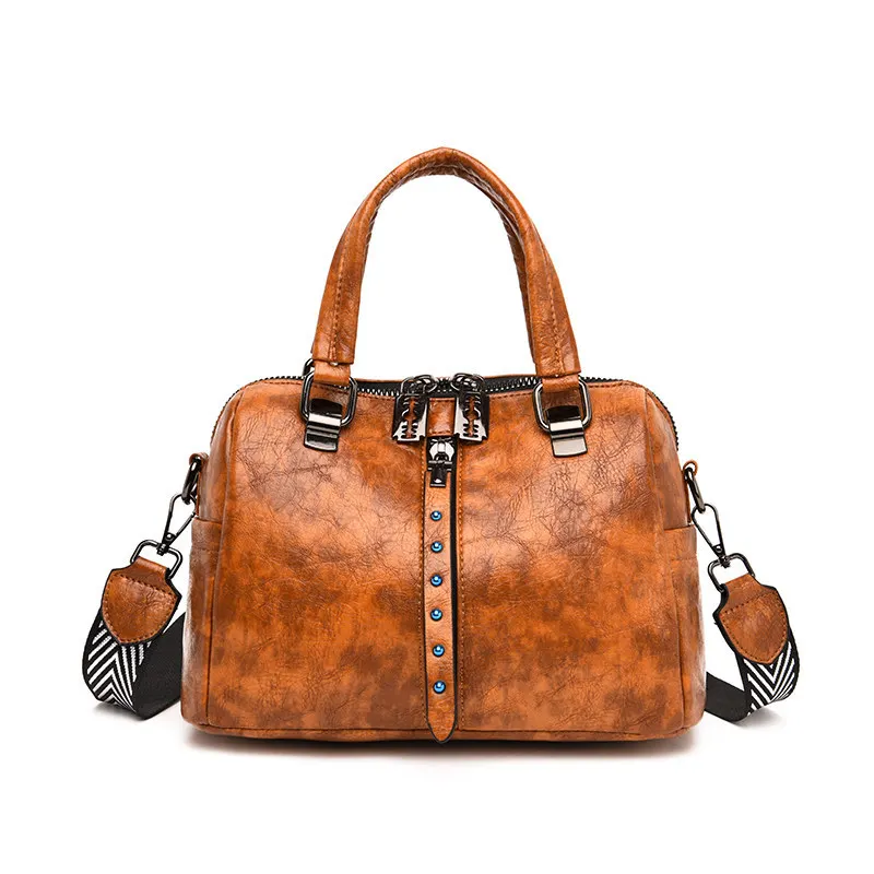 Brown Известный бренд, женские сумки, мягкая кожаная сумка-мессенджер, женская сумка с ручкой сверху, сумки через плечо для женщин, сумки-тоут Bolsas Feminina - Цвет: Brown