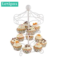 metal iron cake cup holder basket double tray non folding display rack storage holders table shelf stand dessert cake display