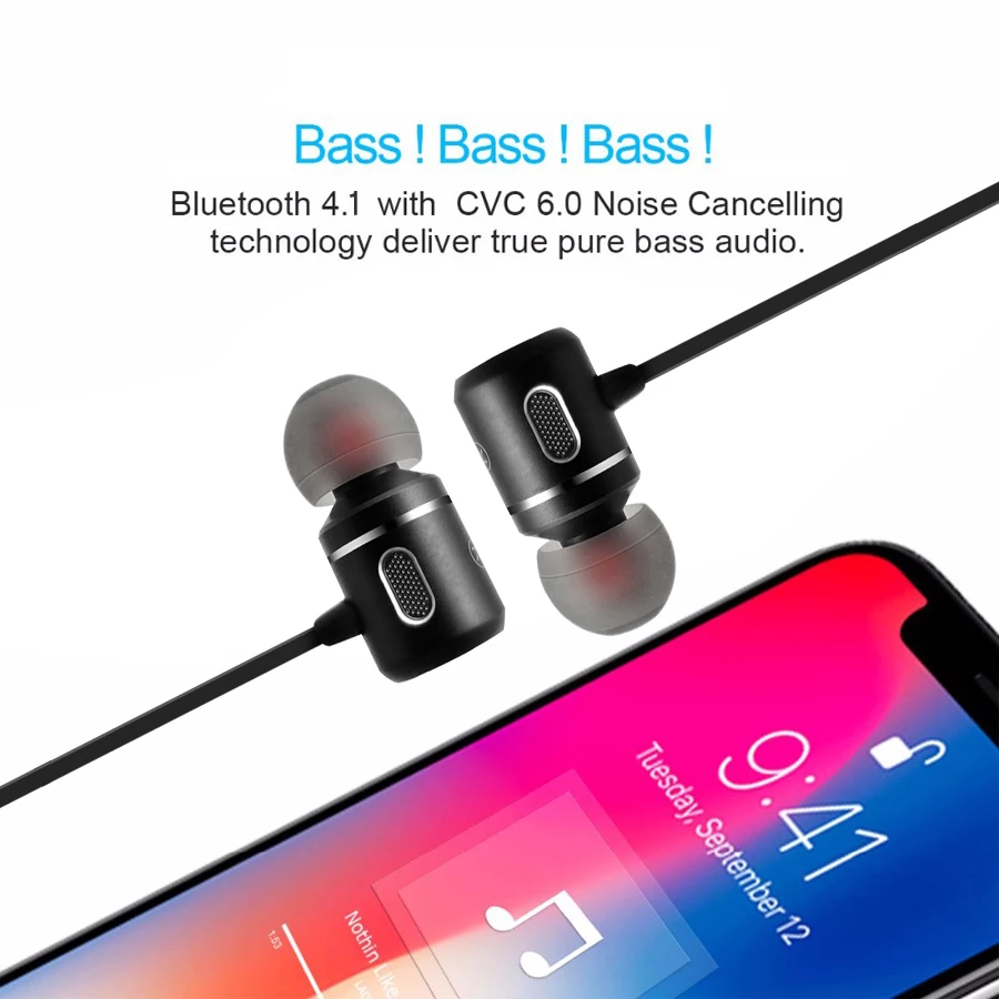 Беспроводные Bluetooth наушники, спортивные магнитные наушники, задняя подвеска, Bluetooth гарнитура для мобильного телефона