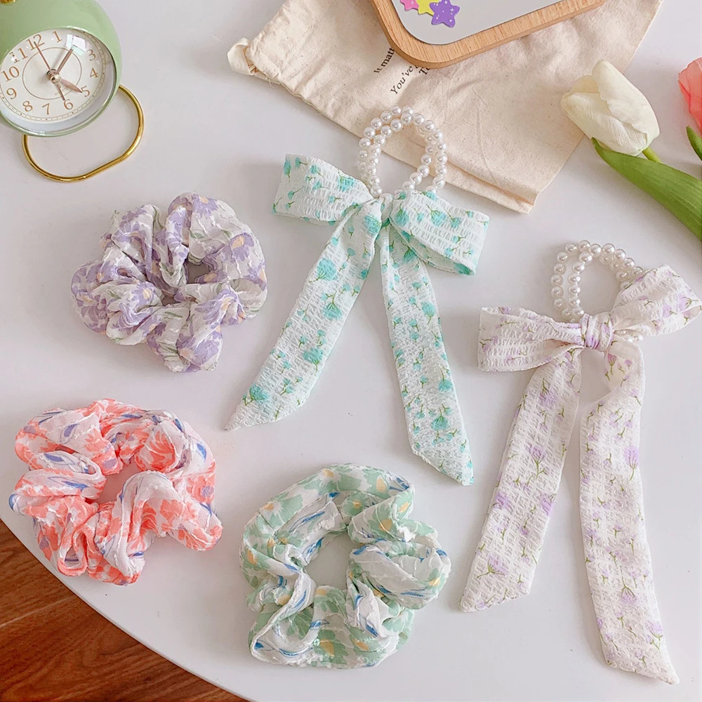 

Милые резинки для волос с цветами и бантом для женщин и девушек эластичная резинка для волос заколка для волос жемчужный держатель для конс...