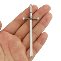 10pcs charms sword 2587mm tibetan antique silver color pendants for jewelry making diy handmade craft accessories