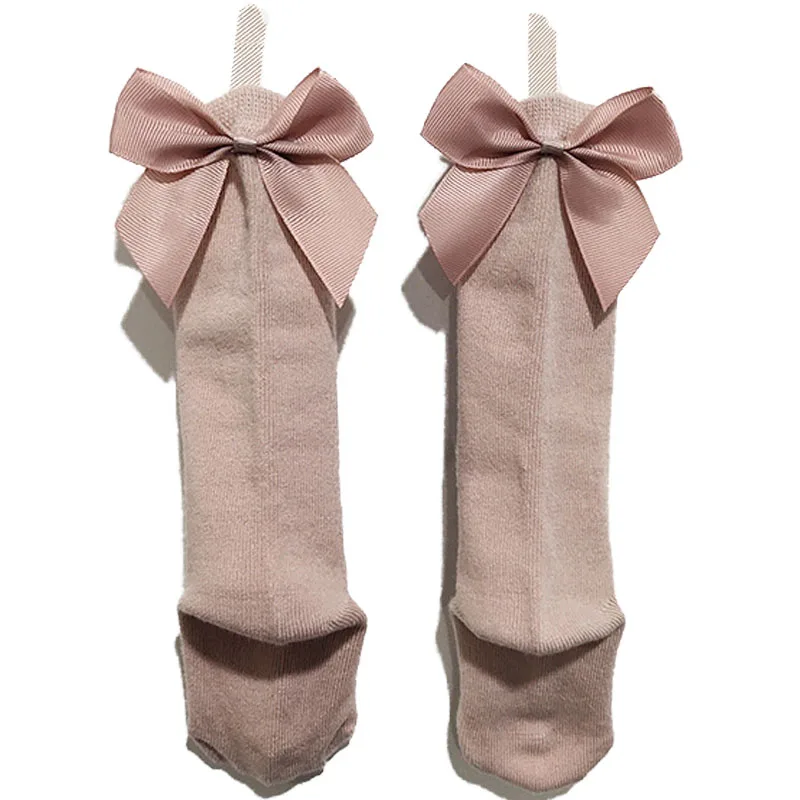 Носки детские до колена мягкие хлопковые в испанском стиле с большим бантом для