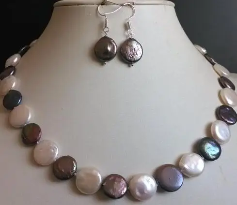 Комплект из колье и серёг с натуральным пресноводным жемчугом 10 11 мм|Ювелирные