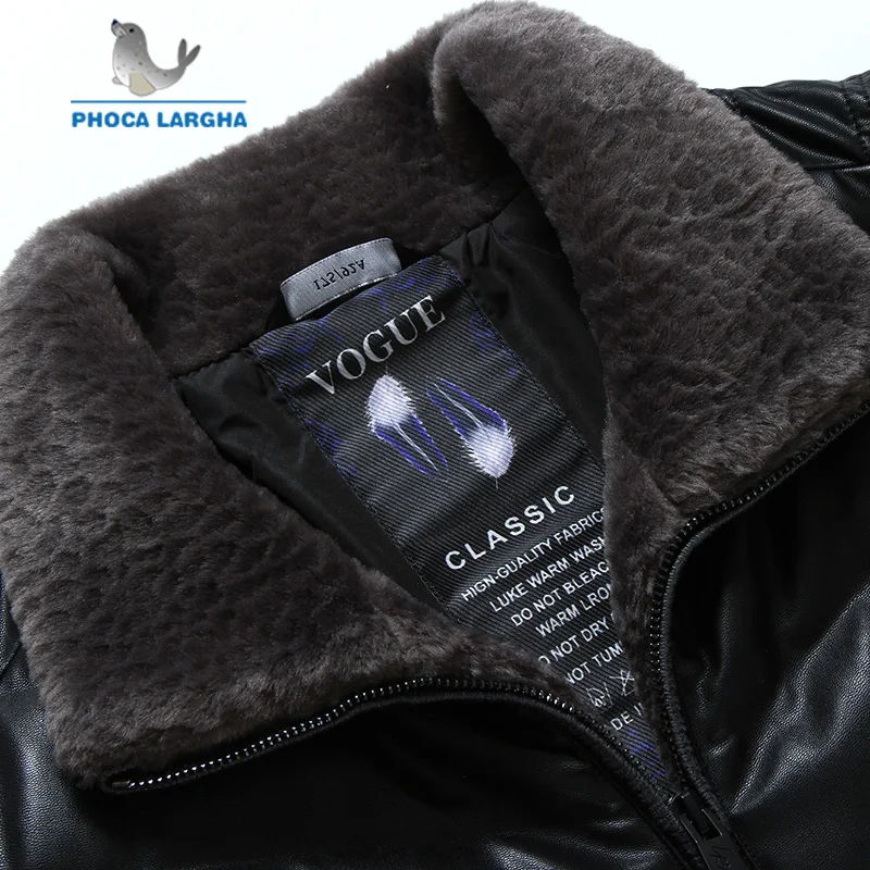 Зимние пуховики мужские шерстяные парки с отложным воротником Мужская брендовая