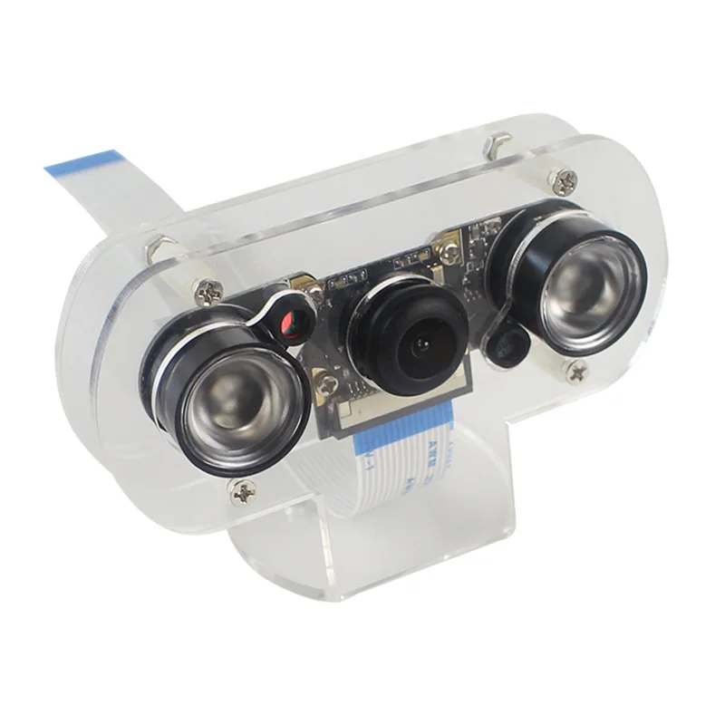 Camera With Bracket Raspberry Pi 4B камера 5MP рыбий глаз широкоугольная камера регулируемый фокус ночного видения камера для Raspberry Pi 3B+/3B/2B - Цвет: Camera With Bracket