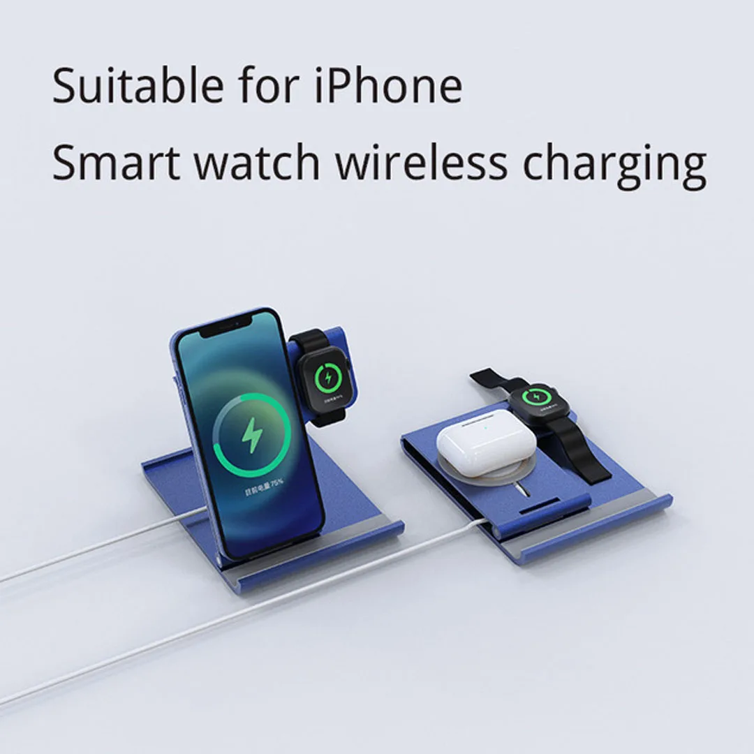 2 in 1 phone holder desktop phone wireless support for magsafe for iwatch alloy quick charging charger accessories phone stand free global shipping