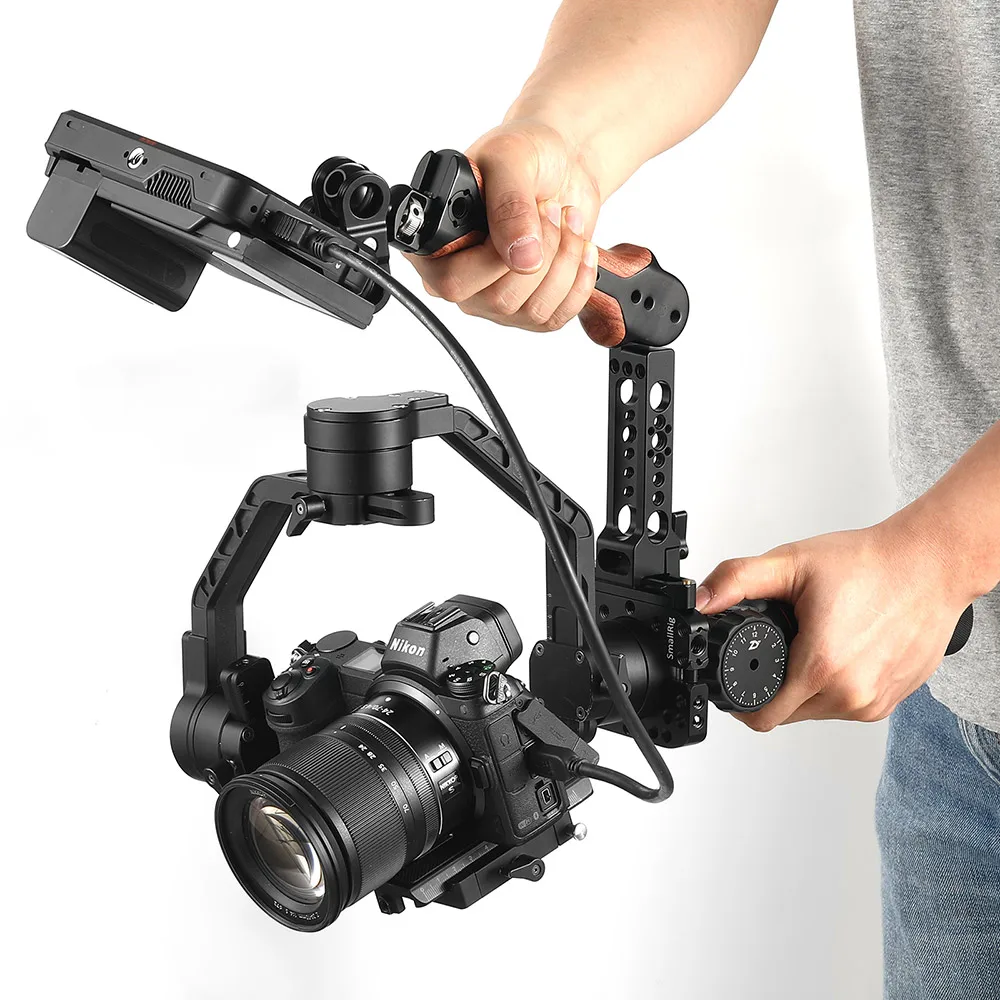 SmallRig рукоятка для DJI Ronin S/Zhiyun Crane 2/Moza Air 2 Quick Release деревянная ручка с холодным башмаком+ Arri отверстие для размещения-2340