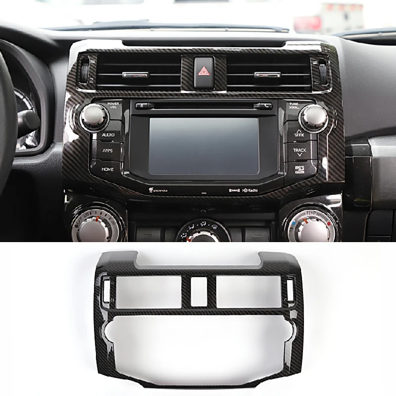 

DWCX углеродное волокно Черный ABS Автомобильная Центральная панель управления GPS навигационная Панель рамка Накладка подходит для Toyota 4runner ...