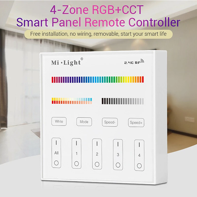 2 4G WIFI RF B4 Сенсорная панель контроллер батарея версия для CCT DIM RGB RGBW + Светодиодная
