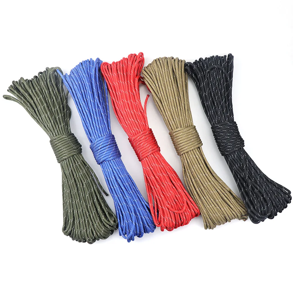 Многофункциональная Светоотражающая веревка из Паракорда 4 мм 10 ядер 31 м 550 |
