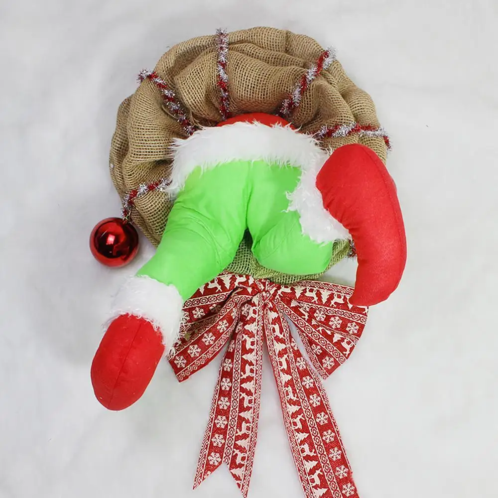 

Рождественский вор из мешковины дизайн Домашняя входная дверь обруч-венок Рождественский Декор Санта Клаус Рождественская елка украшения ...