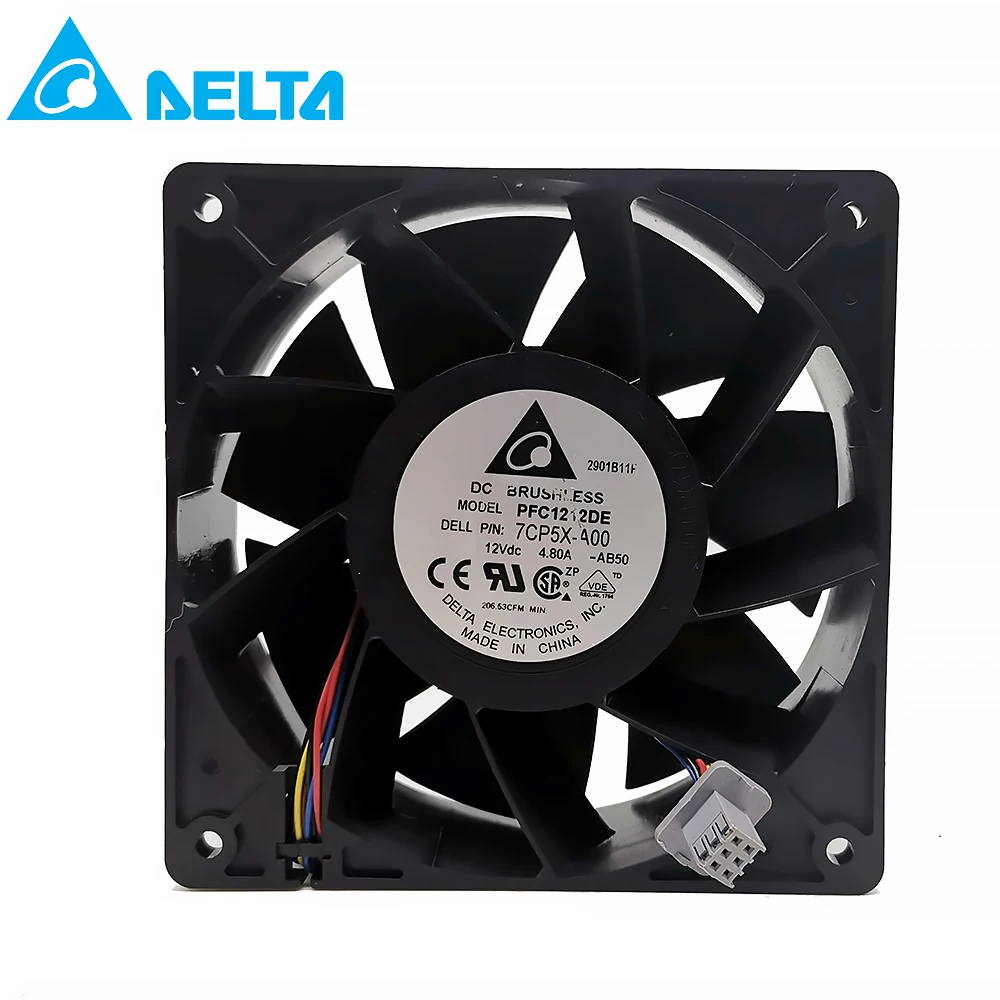 Для Dell 7CP5X A00 Delta PFC1212DE AB50 120*120*38 мм 12038 1238 12 см В постоянного тока 4.80A серверный