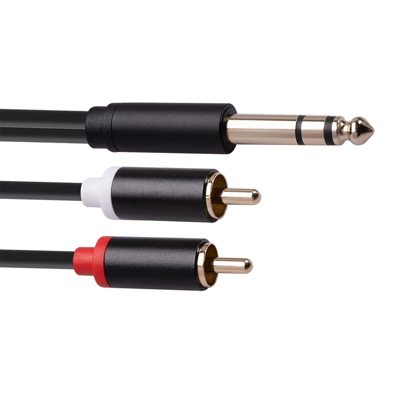 

6.35 mm to 2RCA Cable, RCA Cable 6.35mm Male to 2 RCA Male Stereo Audio Adapter Y Splitter RCA Cable -3 Meter