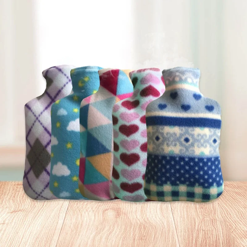 

Large One Side Flannel Cloth Cover For Hot Water Bottles Explosion-Proof Rubber Hot Water Bottle Removable cute water bottle 2L