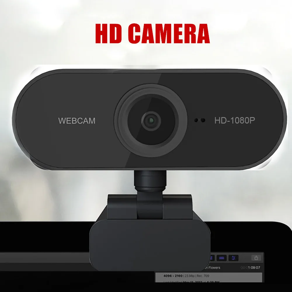 Мини-веб-камера с поворотом HD 1080P веб-камера для пк микрофоном камеры прямой