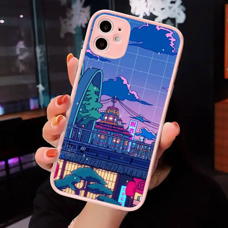 

Wave Art Cool animation Phone Case matte transparent For iphone 7 8 11 12 plus mini x xs xr pro max cover