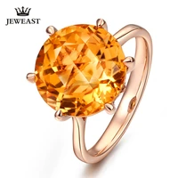 lszb natural citrine 18k pure gold 2020 new hot selling top ring women heart shape ring for ladies woman genuine jewelry