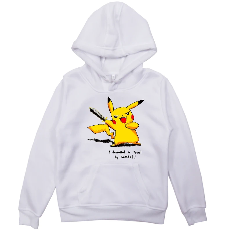 Hoodies 1 Футболка с изображением покемона для мальчиков Толстовки с капюшоном для девочек; модные свитера с рисунками из мультфильмов «Пикачу» из двух предметов: толстовка с капюшоном и рисунком котенка для детей для малыша; на каждый день Демисезонный свитер пуловер Топы - Цвет: Hoodies 1