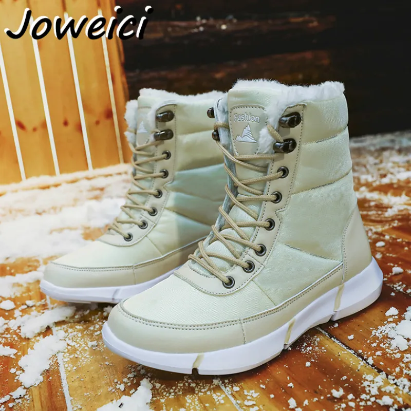 Зимние ботинки мужские водонепроницаемые зимние меховые на плоской подошве