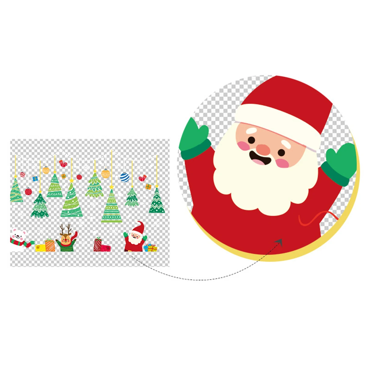 

6 Styles Wall Stickers Colorful PVC Christmas Decals Wall Stickers Wall Posters for Home Office