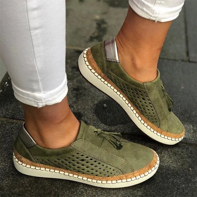 

Hot Sale Women's Shoes Casual Slip-On Sneakers Elastic Band Female Shoes Retro Shallow Outdoor Flats Sports Shoes Women Sneakers