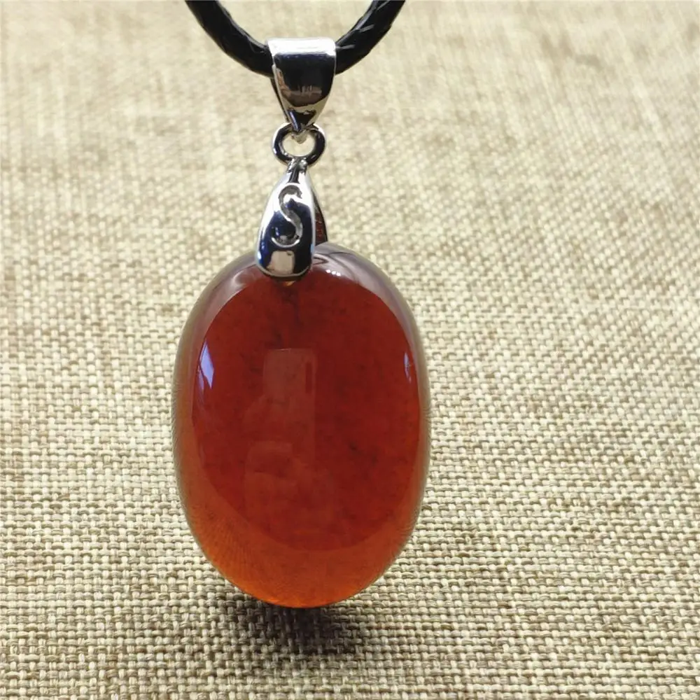 

23x16x8mm Natural Garnet Red Crystal Pendant Clear Bead Oval Shape Women Men Fashion Jewelry Necklace AAAAA