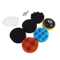 8pcsset car polish sponge wool buffing waxing disc self adhesive 3 inch drill adapter polishing pad kit
