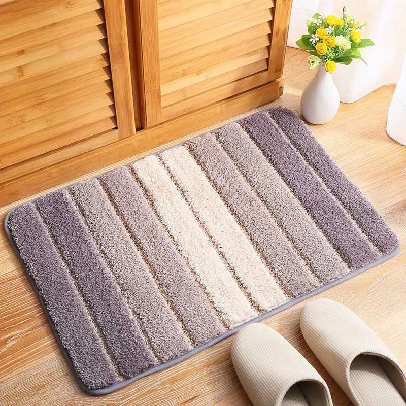 

Striped Printed Soft Bathroom Mat Quality 40x60cm 50x80cm Bath Mats Hallway Non-Slip Floor Carpet Bedroom Doormat 1pc Toilet Rug