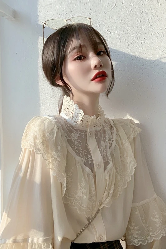 

2020 New Autumn Korean Loose Super Immortal Apricot Top For Women's Design