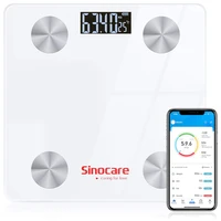 sinocare body fat scale smart wireless digital bathroom weight scale body composition analyzer with smartphone app bluetooth