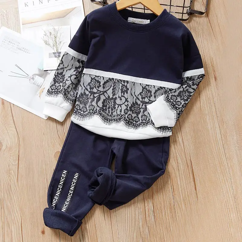 navy blue- az1787 Bear Leader/Детские комплекты новая детская одежда для мальчиков и девочек зимние спортивные костюмы комплект детской одежды с капюшоном и милым рисунком - Цвет: navy blue- az1787