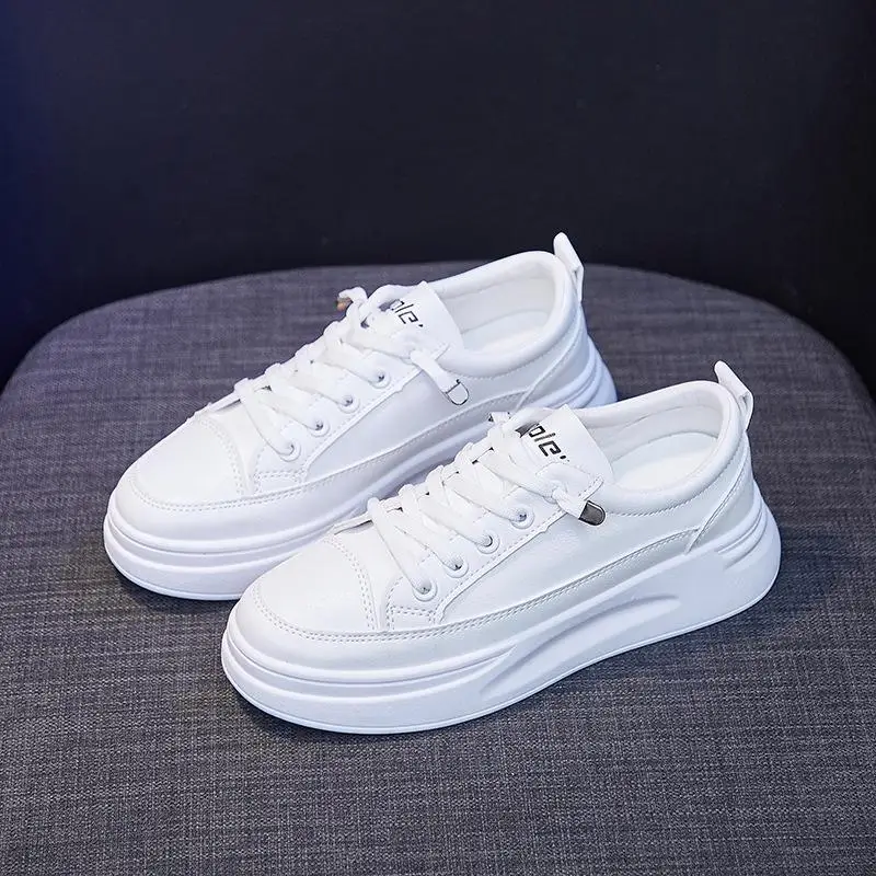 

2021 Fashion Sneakers Women Shoes Young Ladies Casual Shoes Female Sneakers Brand Woman White Shoes Thick Sole 3cm A2375
