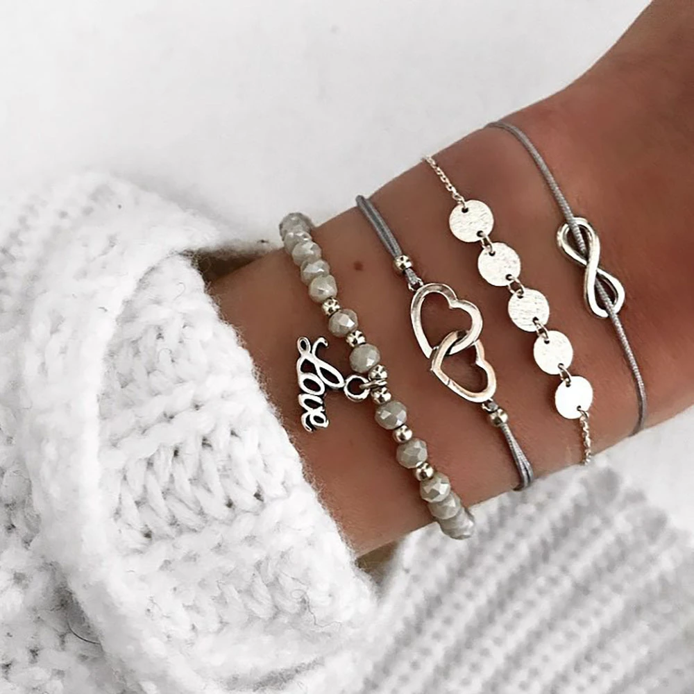 Boho Rose карта браслеты и браслеты для женщин богемный круглый бисерный очаровательный браслет набор модные Многослойные аксессуары Bijoux