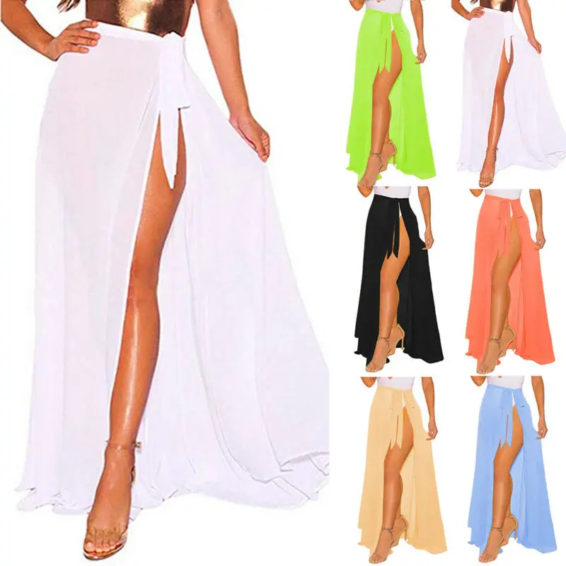 Женская сексуальная шифоновая юбка купальники парео шарф Пляжная накидка кафтан