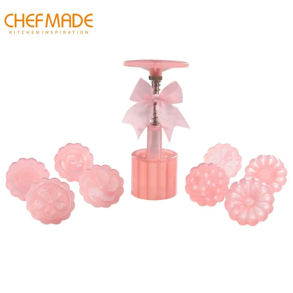 Chofmade Mooncake mold 8 шт 3D штампов 50 г круглая Цветочная Форма для лунного пряника