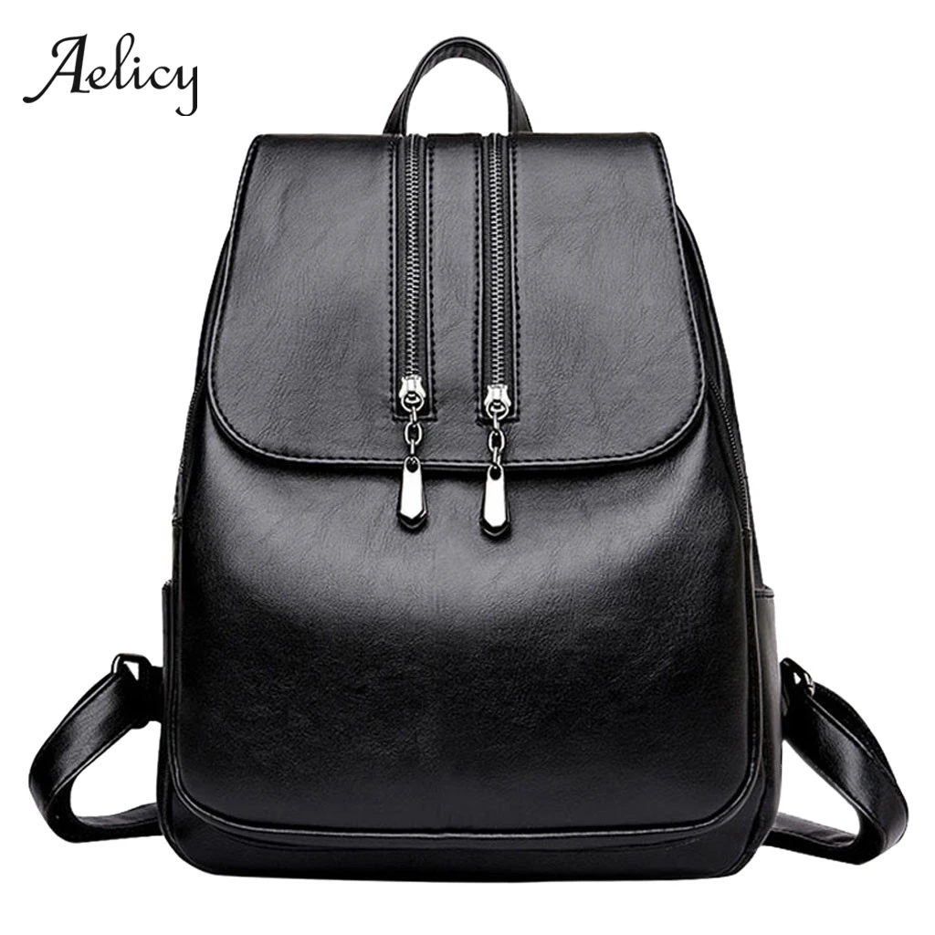 Aelicy черный рюкзак для женщин из искусственной кожи женские рюкзаки для подростков школьные сумки Mochila Feminina рюкзак Mochilas Mujer